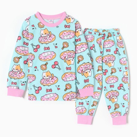 Pajamas for girls, mint color, height 104 cm