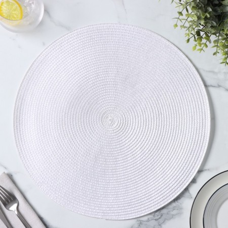 Serving napkin on the table "Loft", d = 38 cm, white color-2
