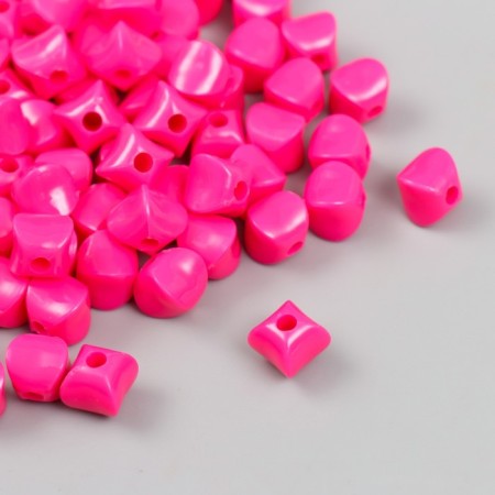 Beads for creativity plastic "Cube with flattened edges" Pink set 30 g d = 0.8 cm