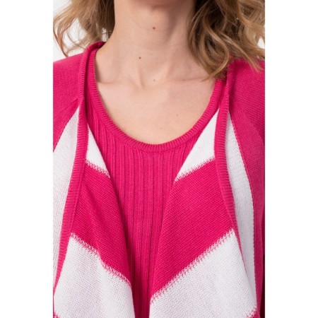 Cardigan female, size 42, white, pink color-4