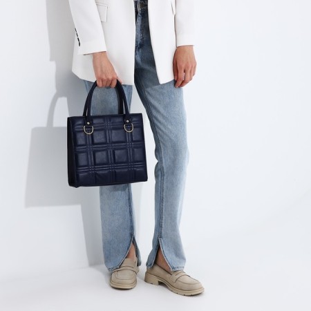 Bag Female Tout with zipper, blue color-7