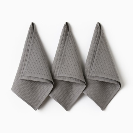 Set Kit. Folder "Dolyana" dark gray 35x60cm-3pcs., 100% hl, waffle, 220 g/m2