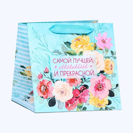 Package for the Cake "Flowers" 20x20x20cm-1