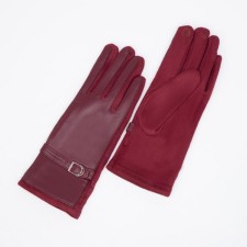 Gloves are female, dimensionless, without insulation, burgundy color