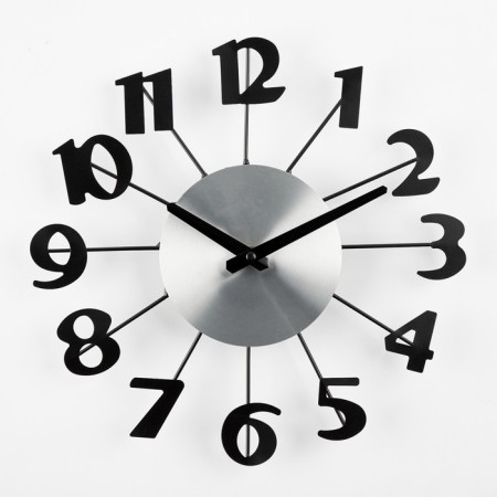 Wall clock, series: interior, "big numbers", smooth move, d-31 cm