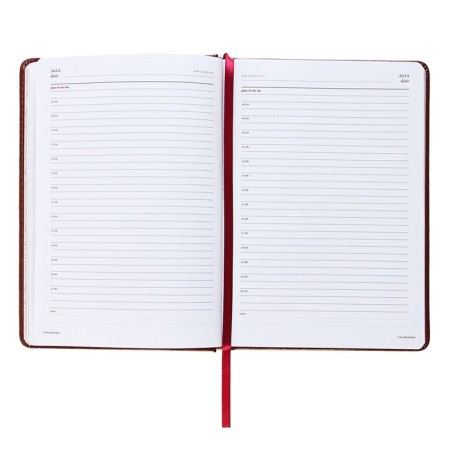 Diary of a low -up A5+, 136 sheets of Sidney Nebraska, solid cover, artificial leather, gold cut, brown-3