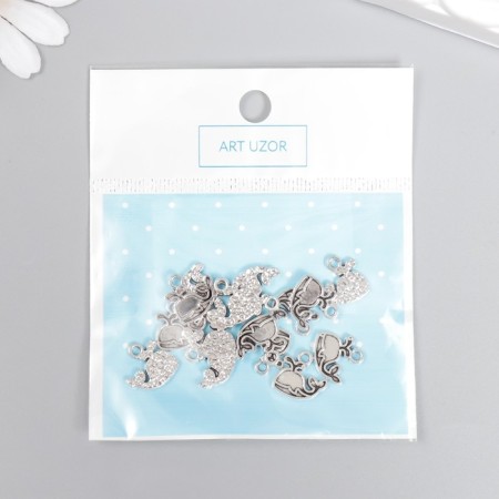 Decor for creativity Metal "Kit" silver 1.3x1.2 cm-3