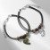 Bracelets "Demetrons" Mom and daughter, black-brown color with black silver and copper, l = 19 cm