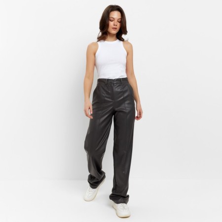Women's pants (eco -leather) minku: Eco leather graphite color, size 50