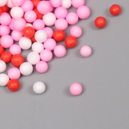 Decor for creativity Polyn -plast "Assorted balls" pastel red set 10 grams-1