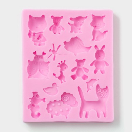 Mold Dolyana "Beasts", 9.5 × 7.5 × 1 cm, pink color-2