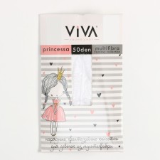 Колготки детские PRINCESSA 50 den, цвет белый, рост 110-116 см (4-6 года)