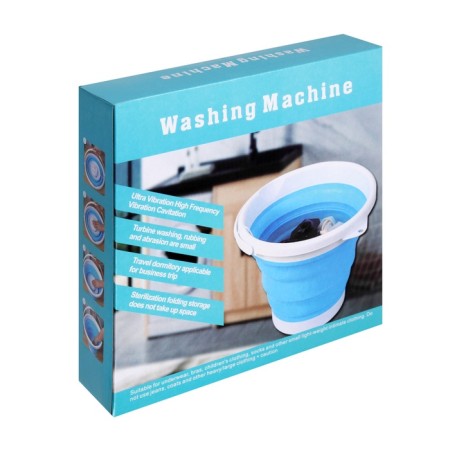 LWM-03 portable mini-stying machine with a bucket of 10 l, folding, blue-10