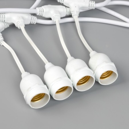 Girlyand "Retro Belt Light" 10 m, IP54, UMS, white thread, step 100 cm, E27 (without lamps), 220 V-4