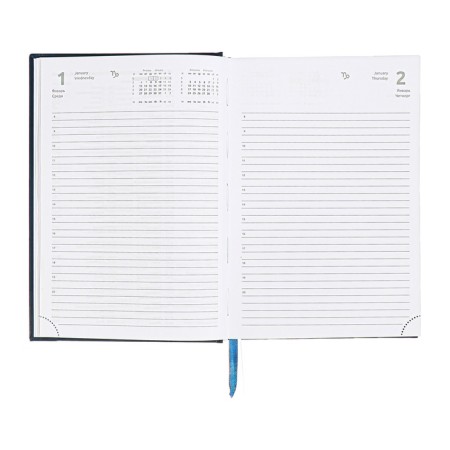 Dated diary 2024, A5, 176 sheets, Attomex.orion, Bumvinyl cover, Lasse, Blok 70 g/m2, blue-10