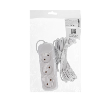 Extension cord 3 sockets, 5 m, 10 A, 2200 W, PVS 2x0.75 mm2, without salary, white-3