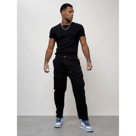Cargo jeans male, size 50-52, black color-9