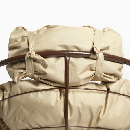 Armchair "Papasan" mini, with beige pillow, 81x68x77cm-4