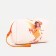 Cosmetic bag with a handle, orange color