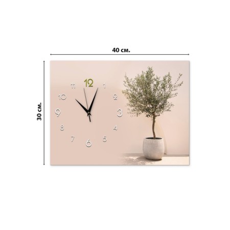 Carty clock is wall-mounted, interior "tree", silent, 30 x 40 cm-1
