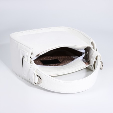 Women's bag on the zipper Textura, small size, white color-5