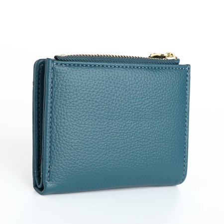 Women's wallet on the button, blue color-1