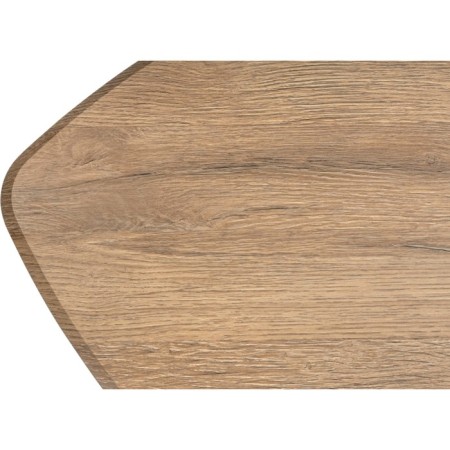 Coffee table lois marble white/oak Votan metal, black 80x80x46 cm-4