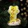 Christmas tree toy "Snake Smile Green", 7 cm, porcelain