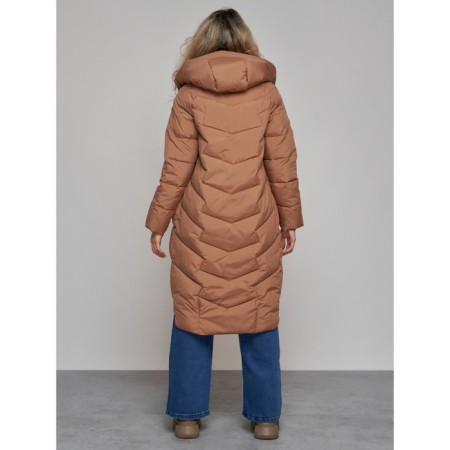 Coat insulated winter female, size 48, brown color-3