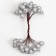 Decorative berries, silver, 7 × 6 × 7 cm, 40 berries