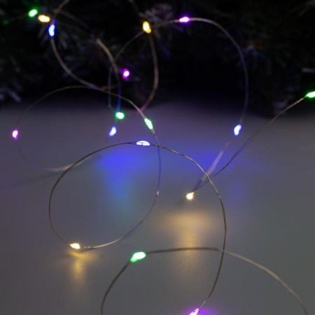 Garland "thread" 2 m dew, ip20, silver thread, 20 LED, glow of multi, CR2032x2-3