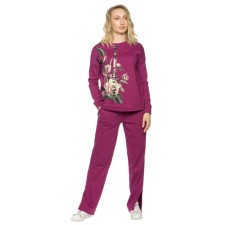 A set of sweatshirts and trousers female, size XS, purple color