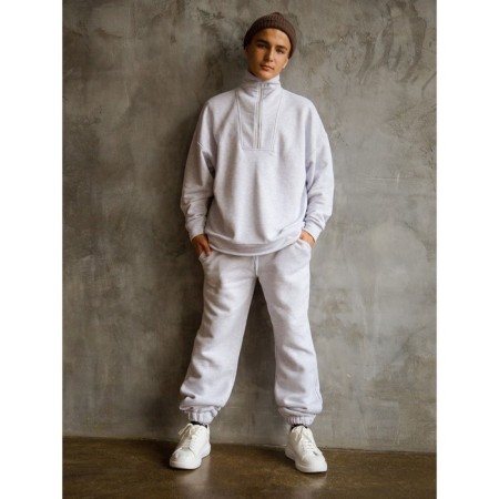 Baby trousers, height 110 cm, color light gray melange