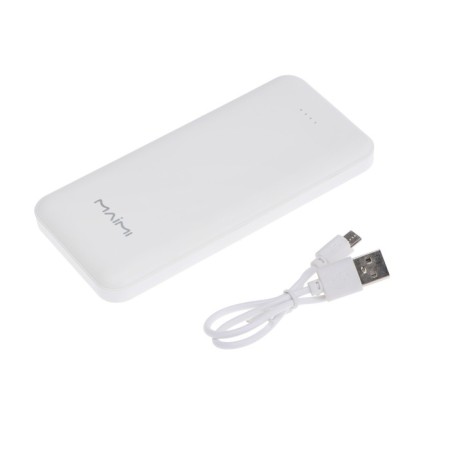 External Maimi Mi1, 10,000 mAh, 2 USB, MicroUSB, Type-C, 2.1 A, white-7