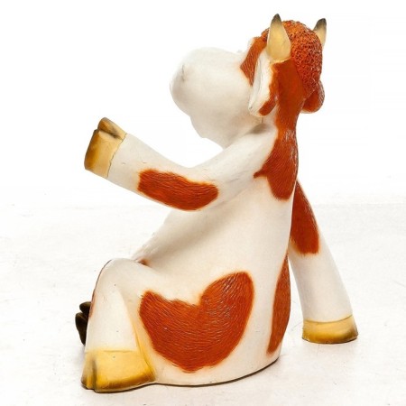 Garden figure "Cow sits" red, 40x53x60cm-2
