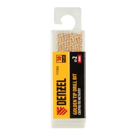 Denzel 717203, HSS-Tin, Golden Tip, 10 pieces, 2 mm-3