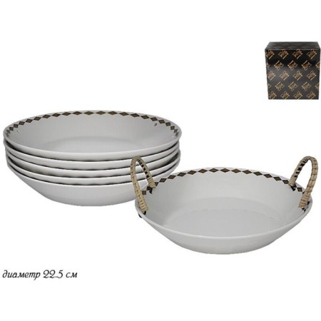 A set of deep plates Lenardi Tekito, D = 22.5 cm, 6 pcs