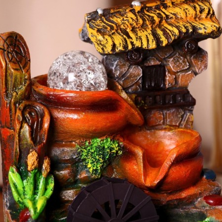 Fountain "Mill behind the fence" 15x17x19 cm (with backlight)-1