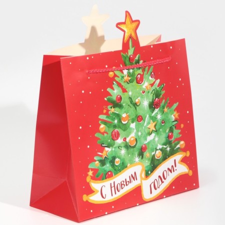 Gift package "Christmas tree", 25 x 26 x 10 cm, new year-2