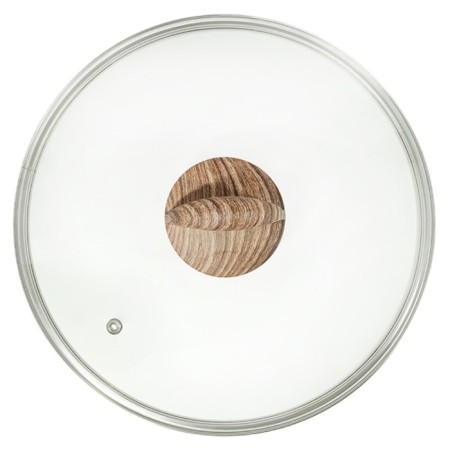 Glass cover Panairo Wood, Soft-Touch pen, with a lid, D = 24 cm-3