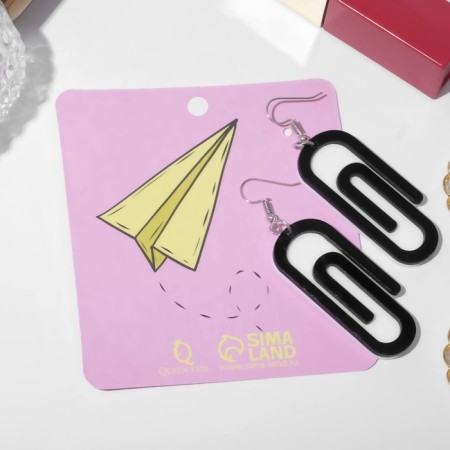 Acryl Earrings "Scrapers", black and white color in silver-2