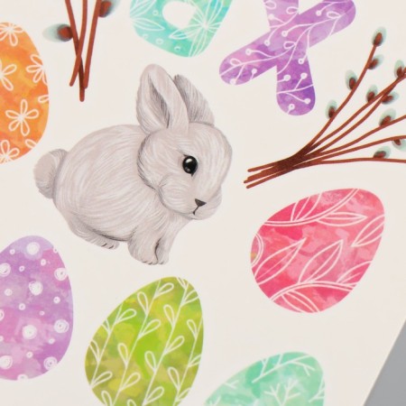 Tattoo on the body color "Easter testicles and rabbit" 10x10 cm-5