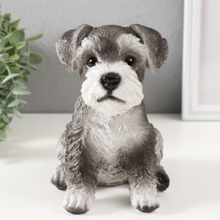 Figure "Mittel puppy" height 17 cm, width 11.5 cm, length 16.5 cm gray-black-1
