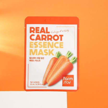 Fabric face mask, Farmstay, with carrot extract, 23 ml