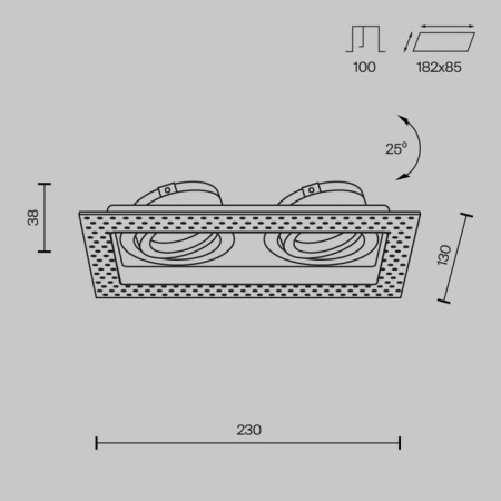 The built-in lamp Technical DL003-02-W, 2x50W, 23x13x3.8 cm, GU10, white color-8