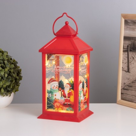 Lamp "Santa Claus and Snowman" 3haa Red 14x14x30.5cm-1