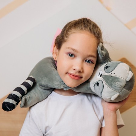 Pillow for traveling soft toy "Raccoon"-6