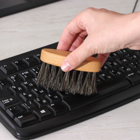 Computer keyboard brush, 8.5 × 3 × 1.6 cm, 22 bundle, natural horse hair-1