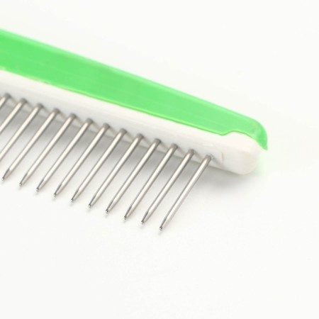 Comb for wool with a plastic handle, 17 x 3.5 cm, green-2
