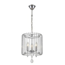 Evora chandelier, 3x60W E14, chrome 32x32x34 cm
